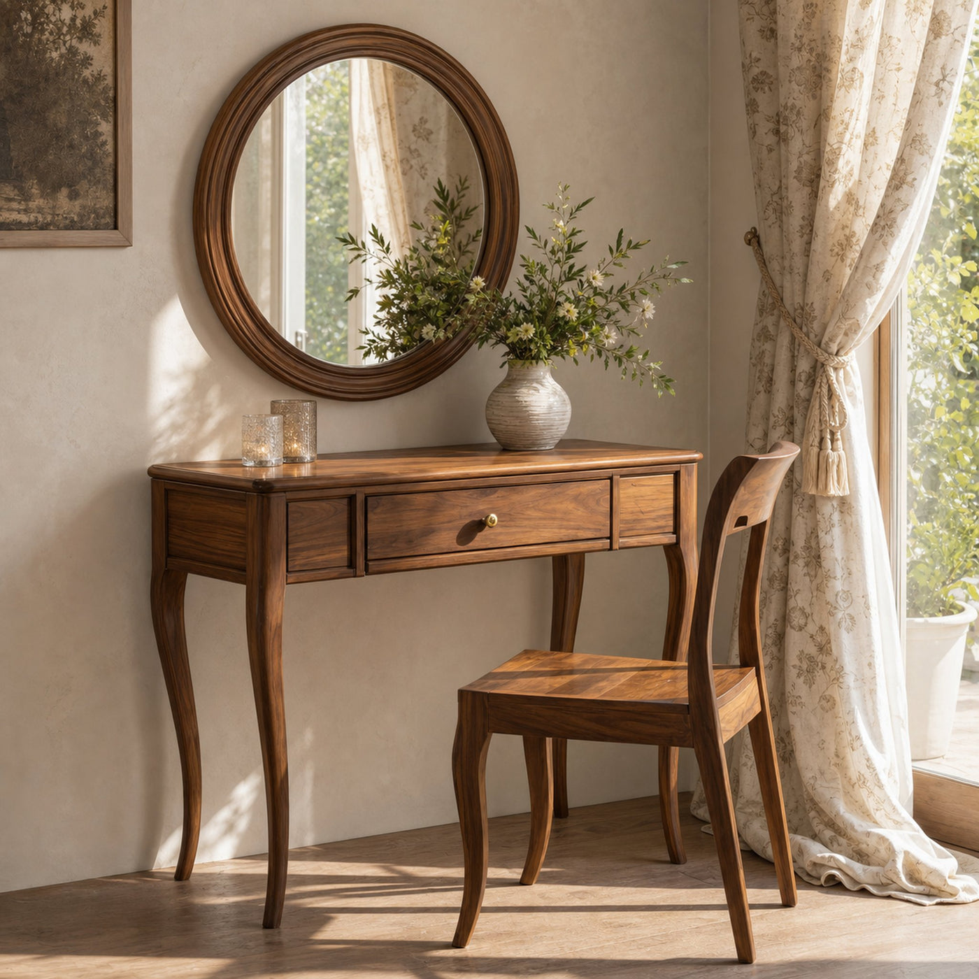 Elegant Vanity Table With Storage Drawer For Bedroom