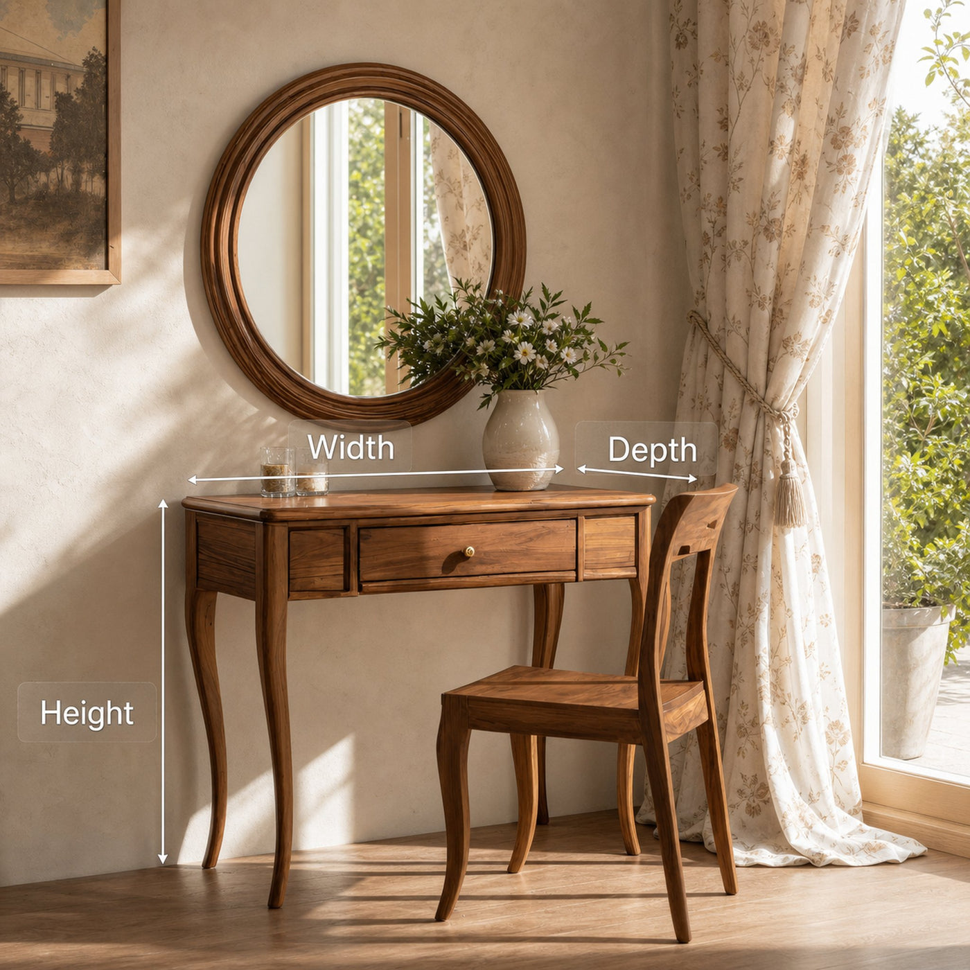 Elegant Vanity Table With Storage Drawer For Bedroom - product view 6