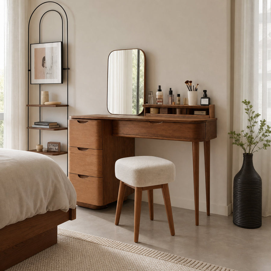Elegant Vanity Table With Storage Drawers For Bedroom