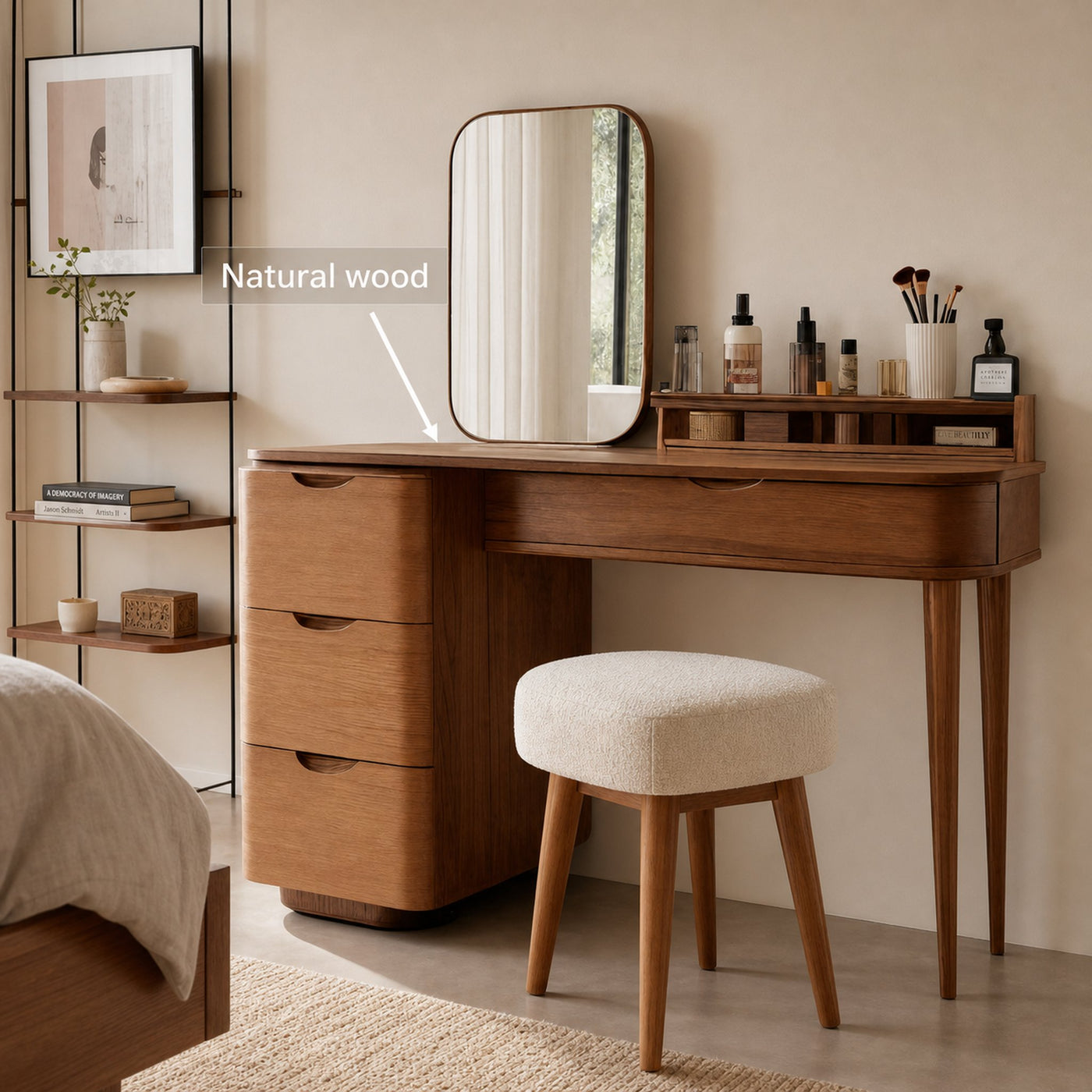 Elegant Vanity Table With Storage Drawers For Bedroom - product view 6