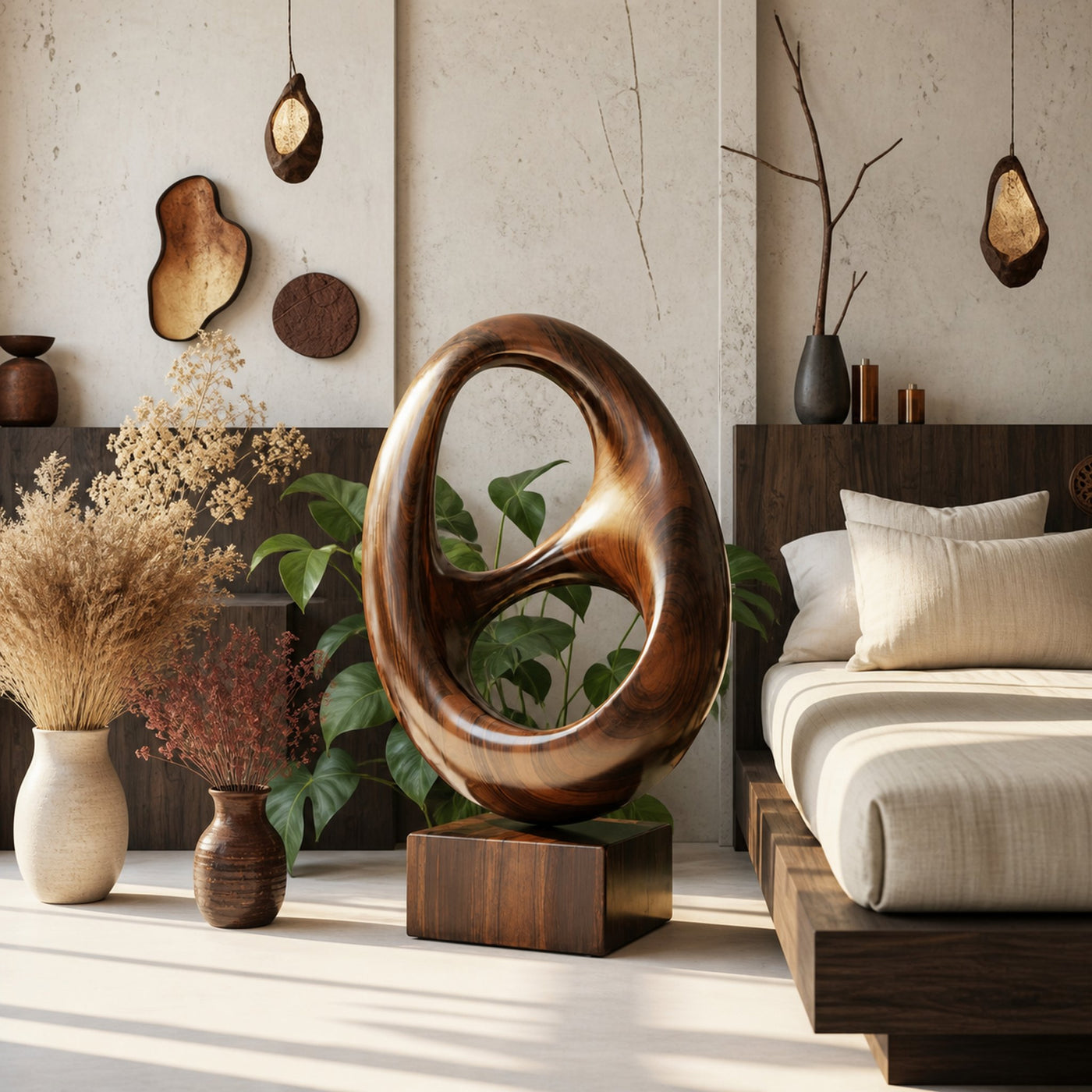 Farmhouse Abstract Wood Garden Sculpture For Yard Decor - product view 7