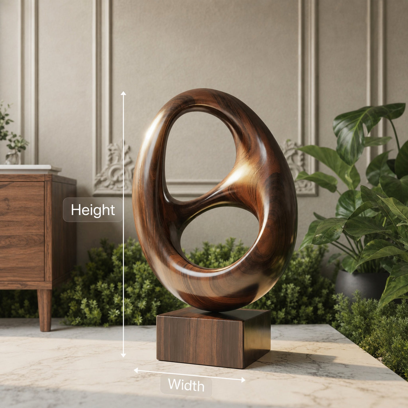 Farmhouse Abstract Wood Garden Sculpture For Yard Decor - product view 8