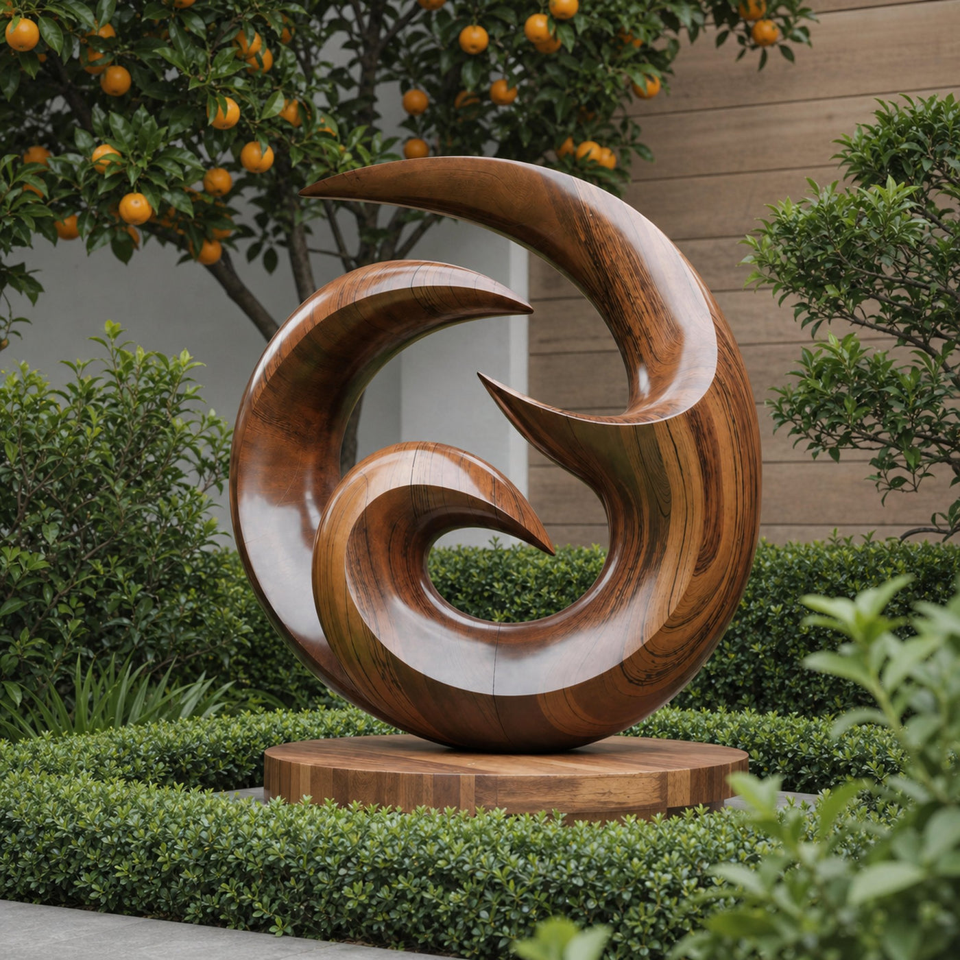 Farmhouse Abstract Wooden Sculpture For Living Room