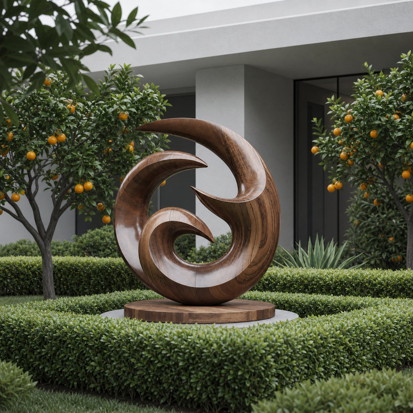 Farmhouse Abstract Wooden Sculpture For Living Room - product view 7