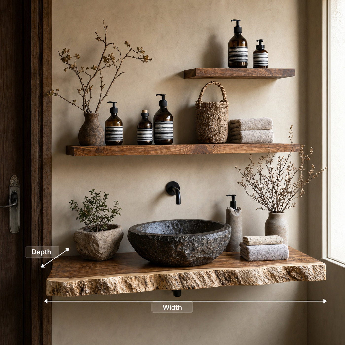 Farmhouse Bathroom Shelf Organizer For Small Bathrooms - product view 8