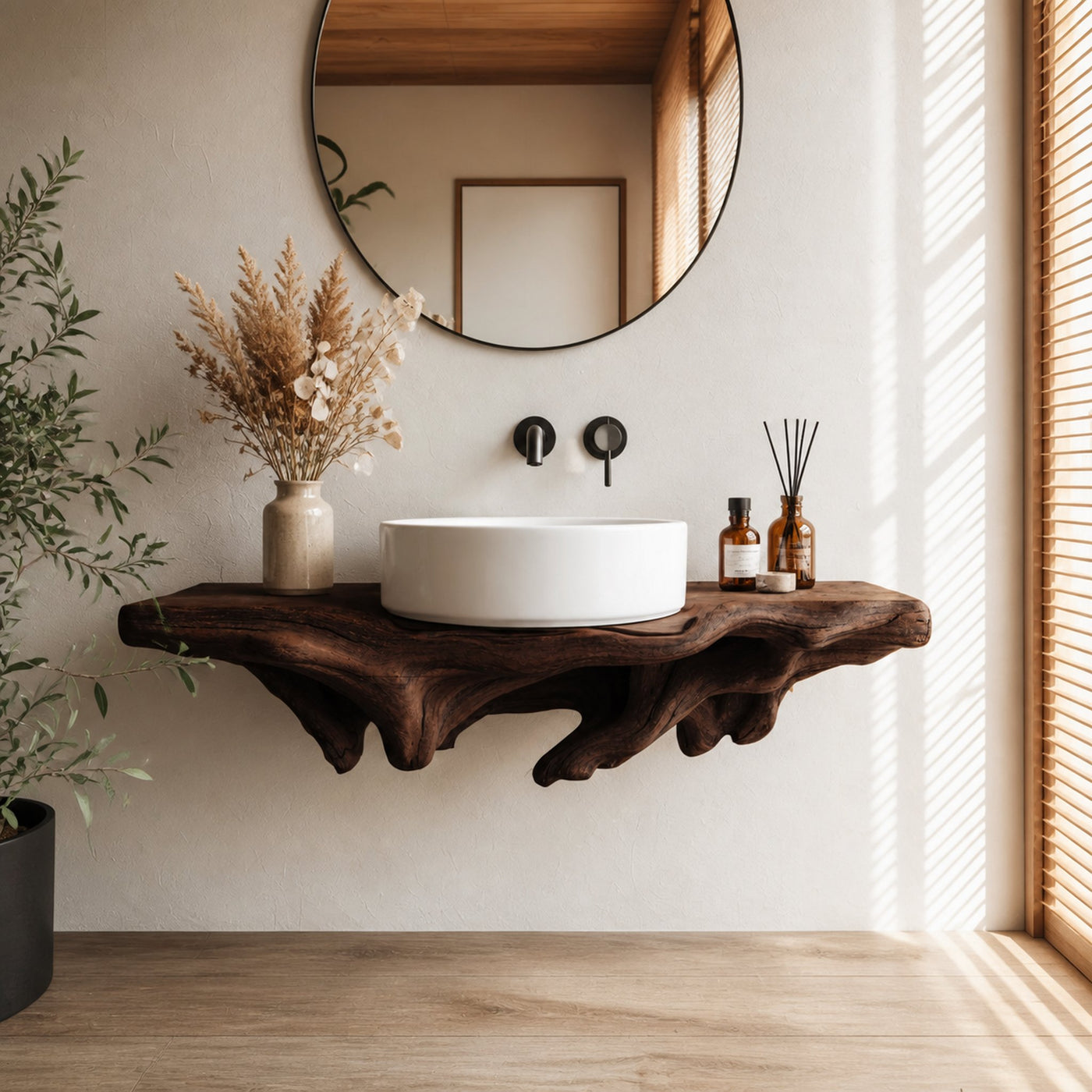 Farmhouse Bathroom Shelf Wall Mount For Storage - product view 7