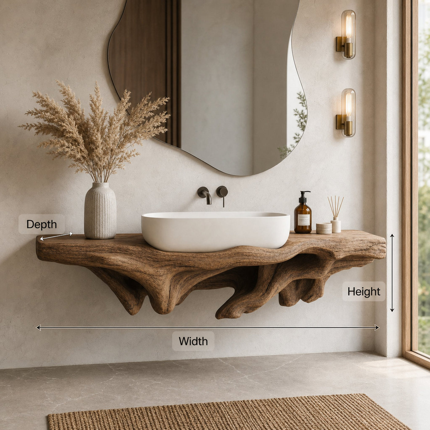 Farmhouse Bathroom Shelf Wall Mount For Storage - product view 8