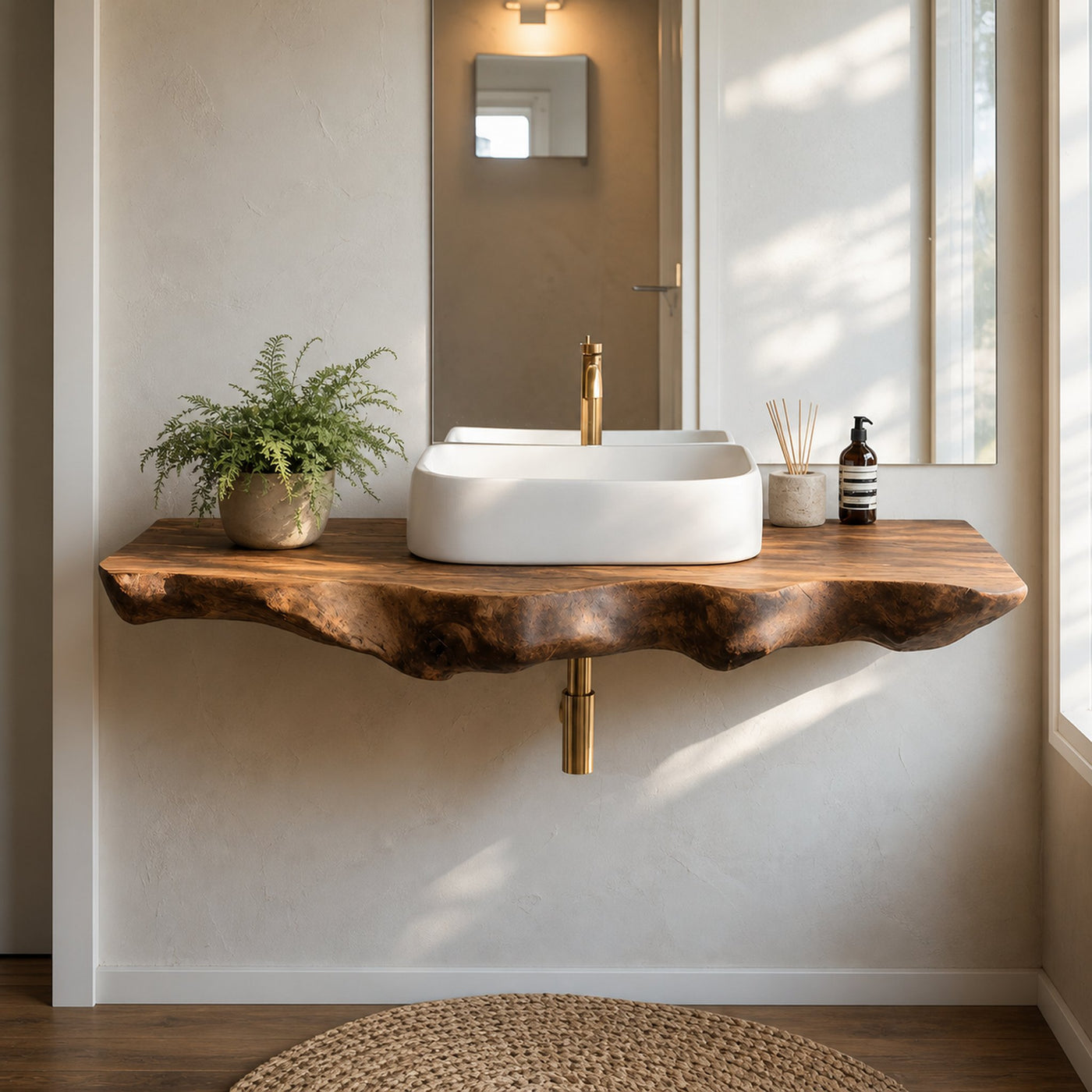 Farmhouse Bathroom Vanity In Solid Oak Wood Style - product view 6