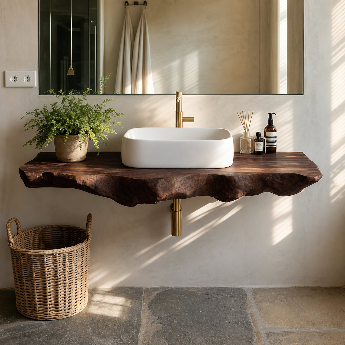 Farmhouse Bathroom Vanity In Solid Oak Wood Style - product view 7