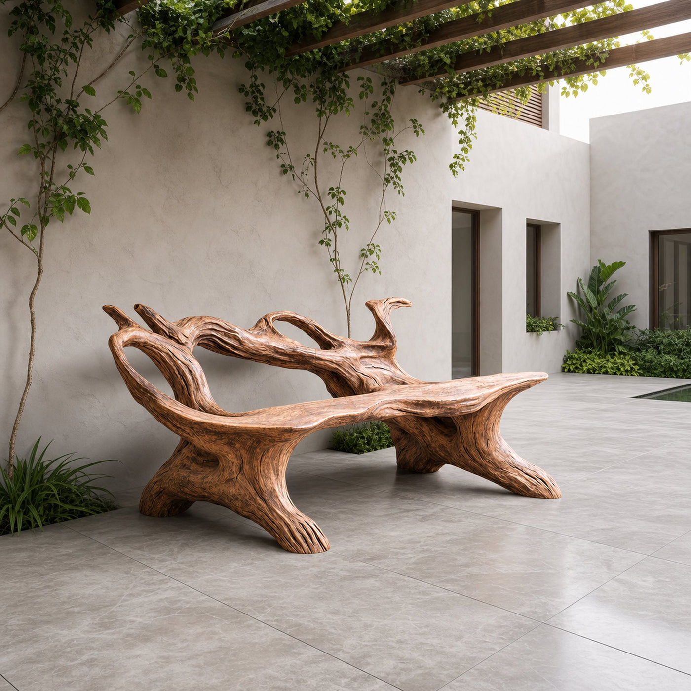 Farmhouse Branch Bench For Comfortable Living Room Seating - product view 6