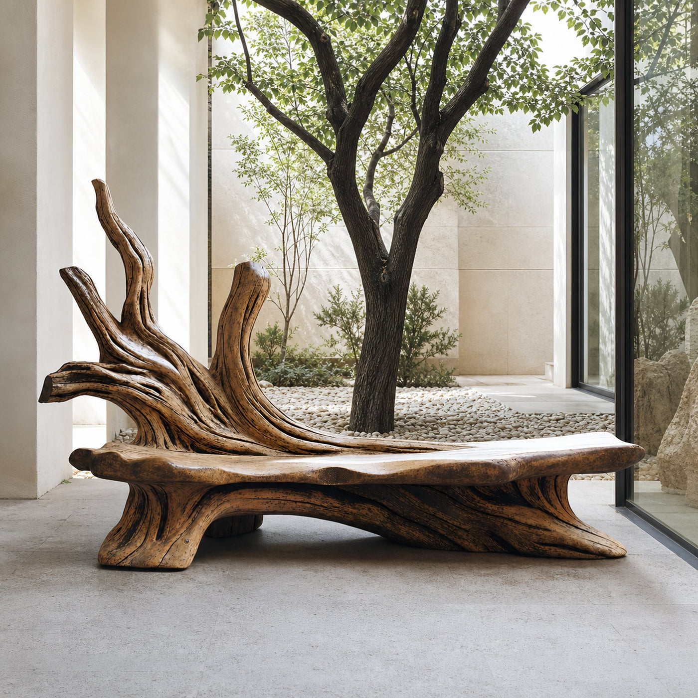 Farmhouse Branch Bench Outdoor Decor For Charming Backyards