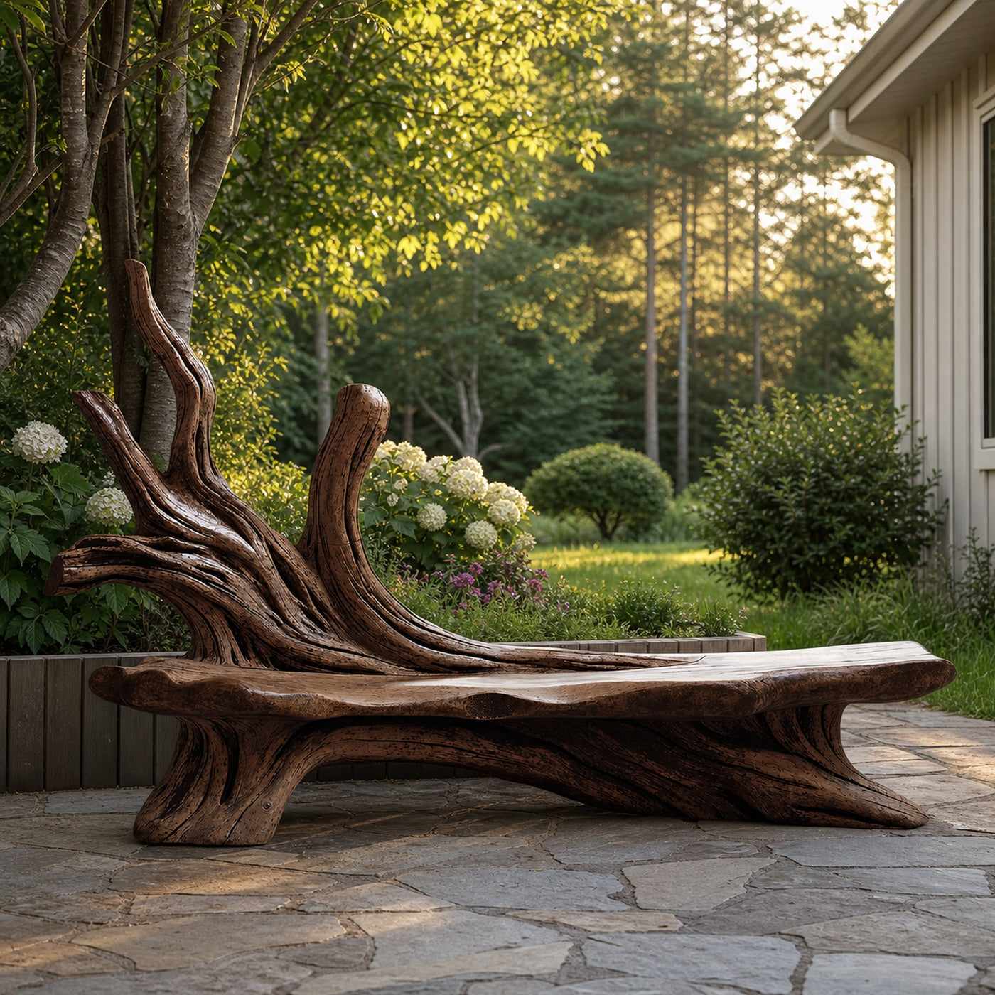 Farmhouse Branch Bench Outdoor Decor For Charming Backyards - product view 7