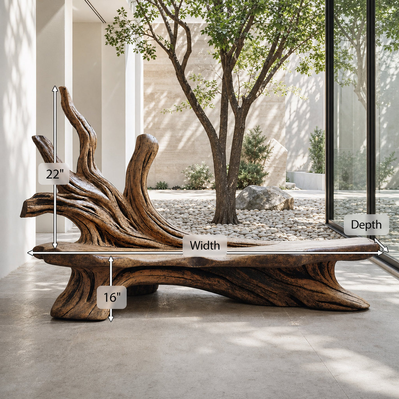 Farmhouse Branch Bench Outdoor Decor For Charming Backyards - product view 8