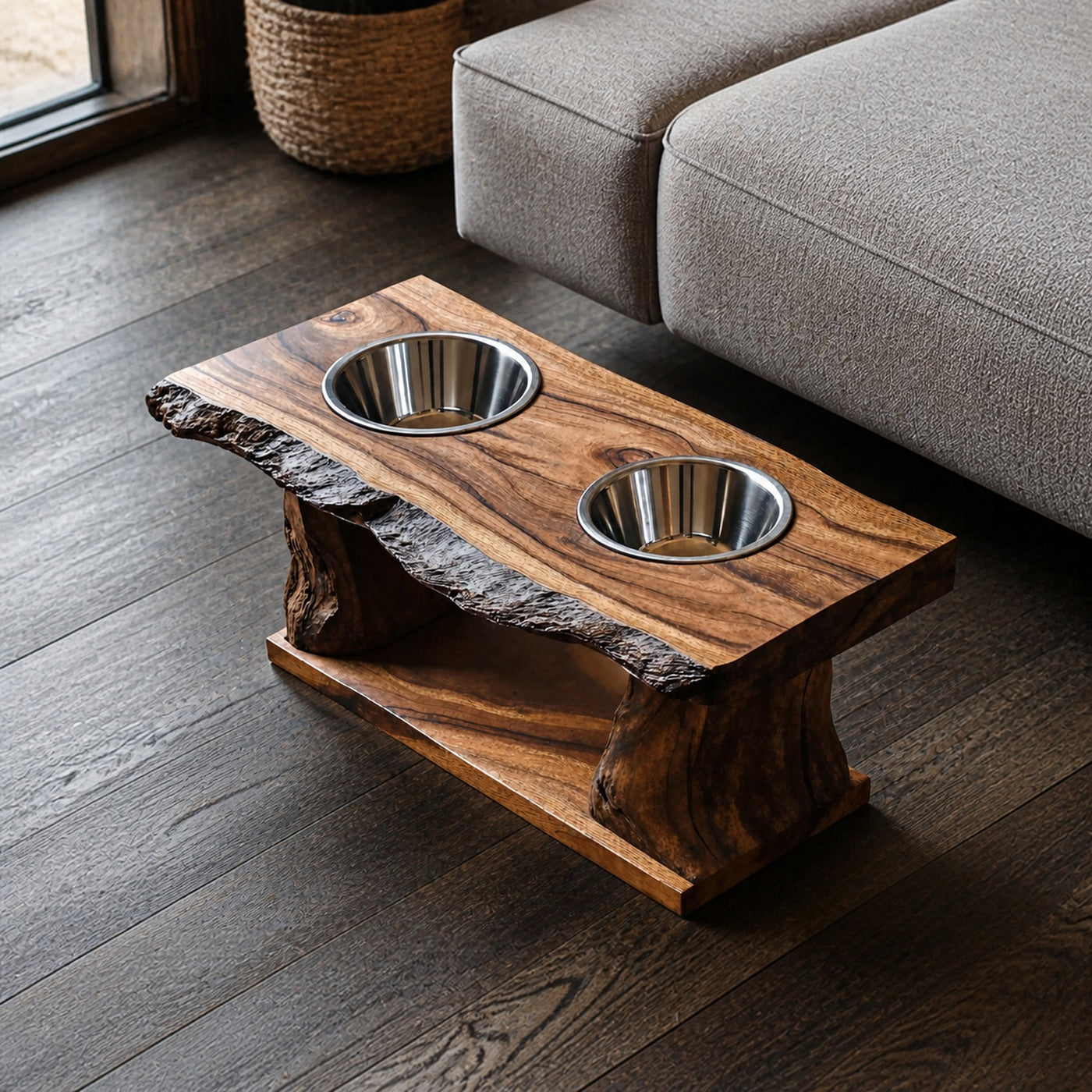 Farmhouse Dog Feeding Stand Kitchen Decor