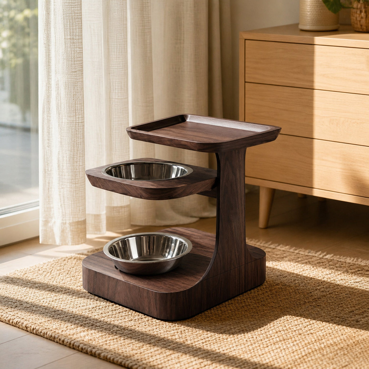 Farmhouse Feeding Stand For Dog Food Bowl Storage - product view 6