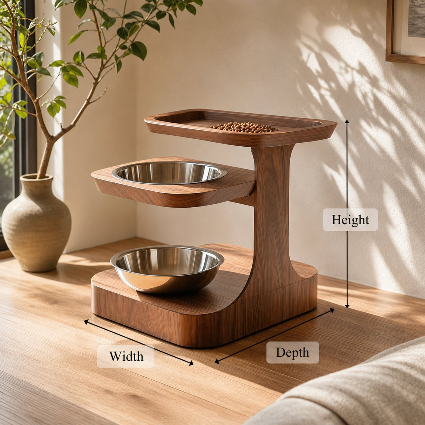 Farmhouse Feeding Stand For Dog Food Bowl Storage - product view 7