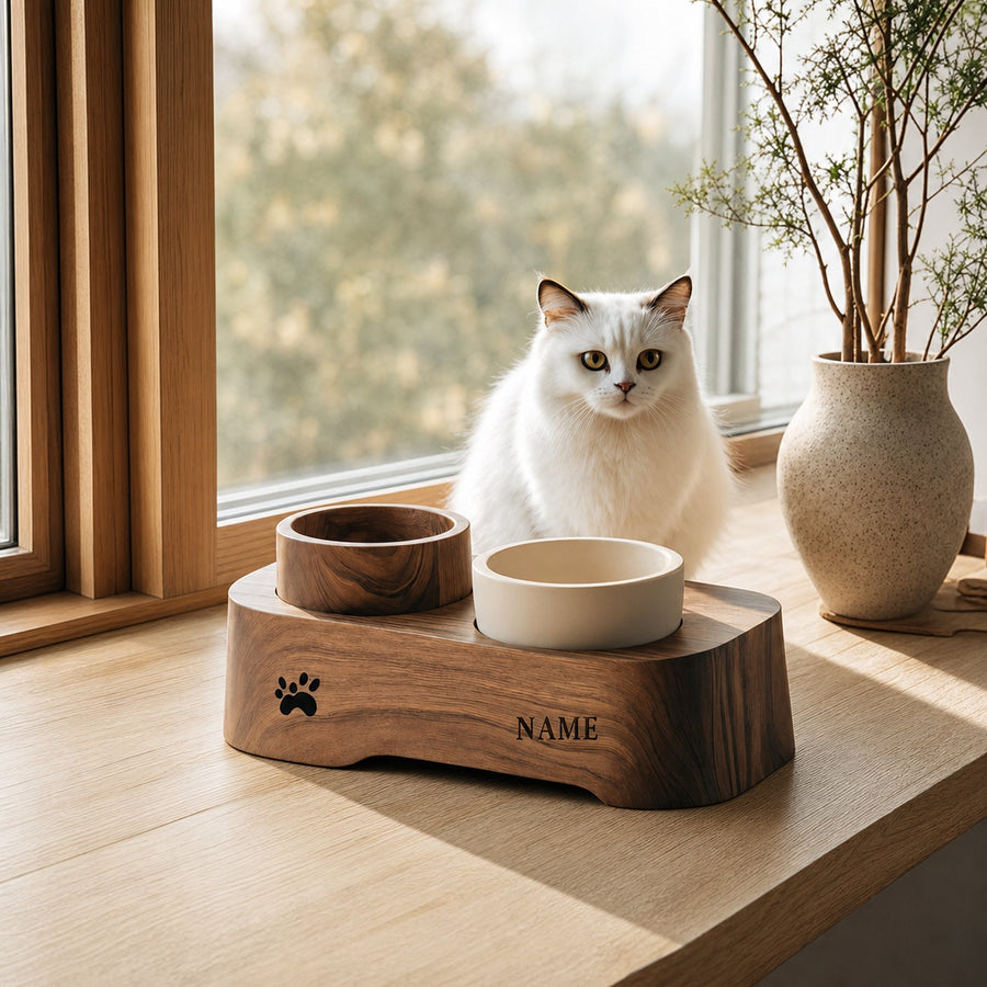 Farmhouse Feeding Stand For Kitchen Pet Corner