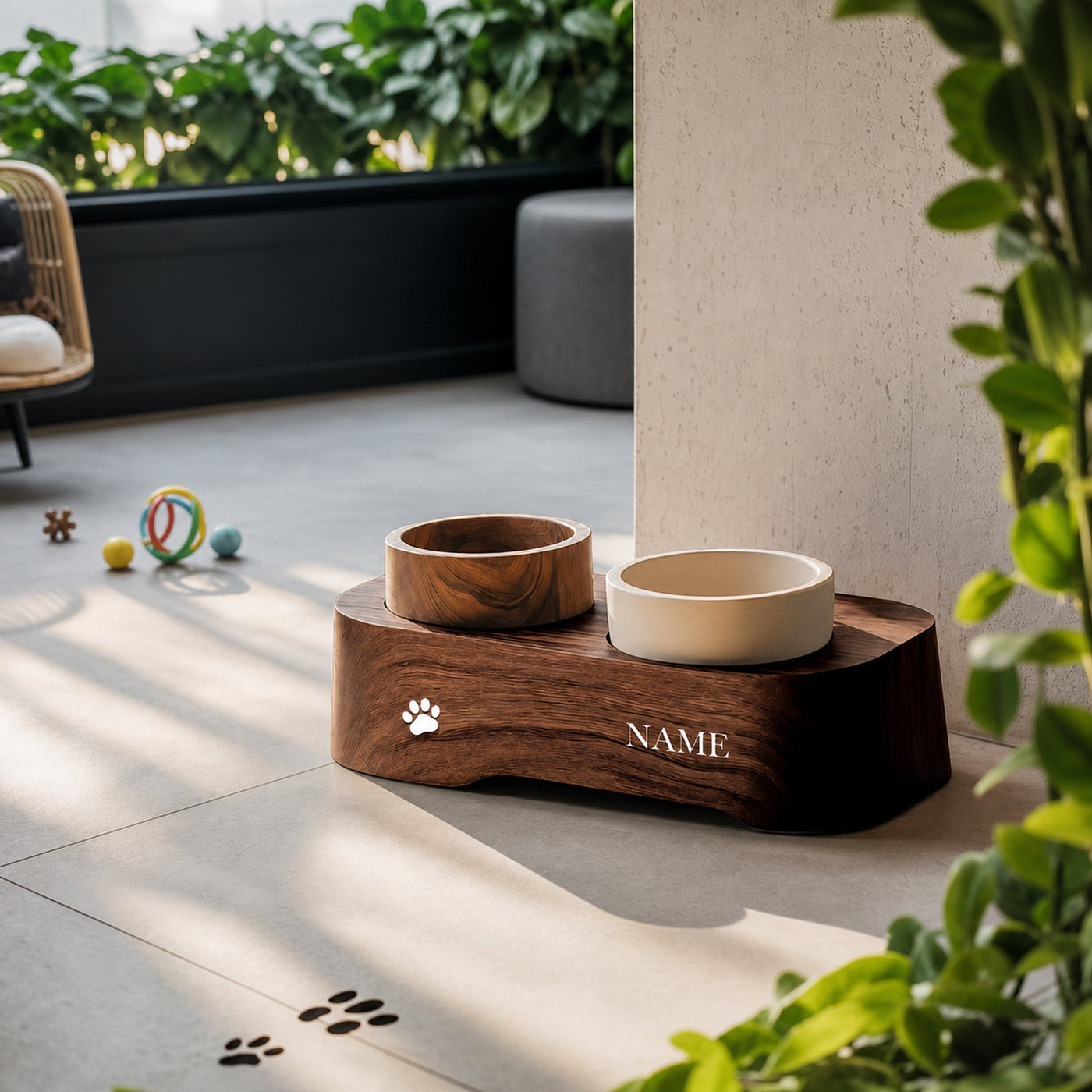 Farmhouse Feeding Stand For Kitchen Pet Corner - product view 7