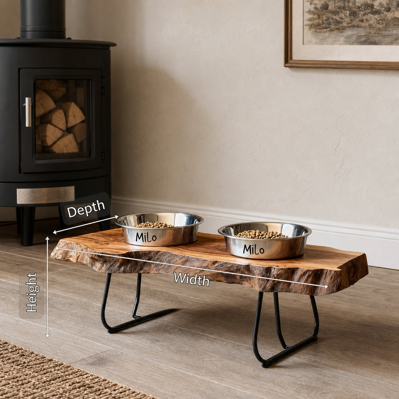 Farmhouse Feeding Stand With Bowl For Small Dogs - product view 6