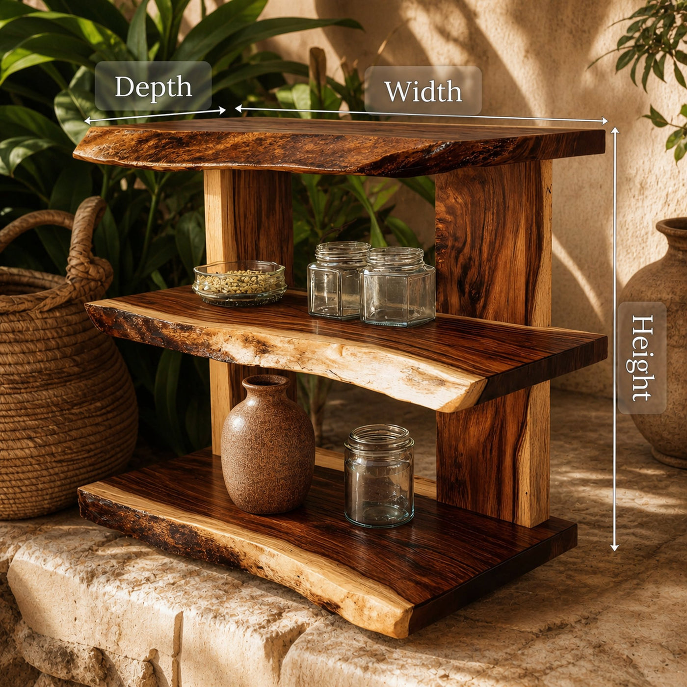 Farmhouse Handmade Spice Shelf For Kitchen Storage And Rustic Wall Decor - product view 7
