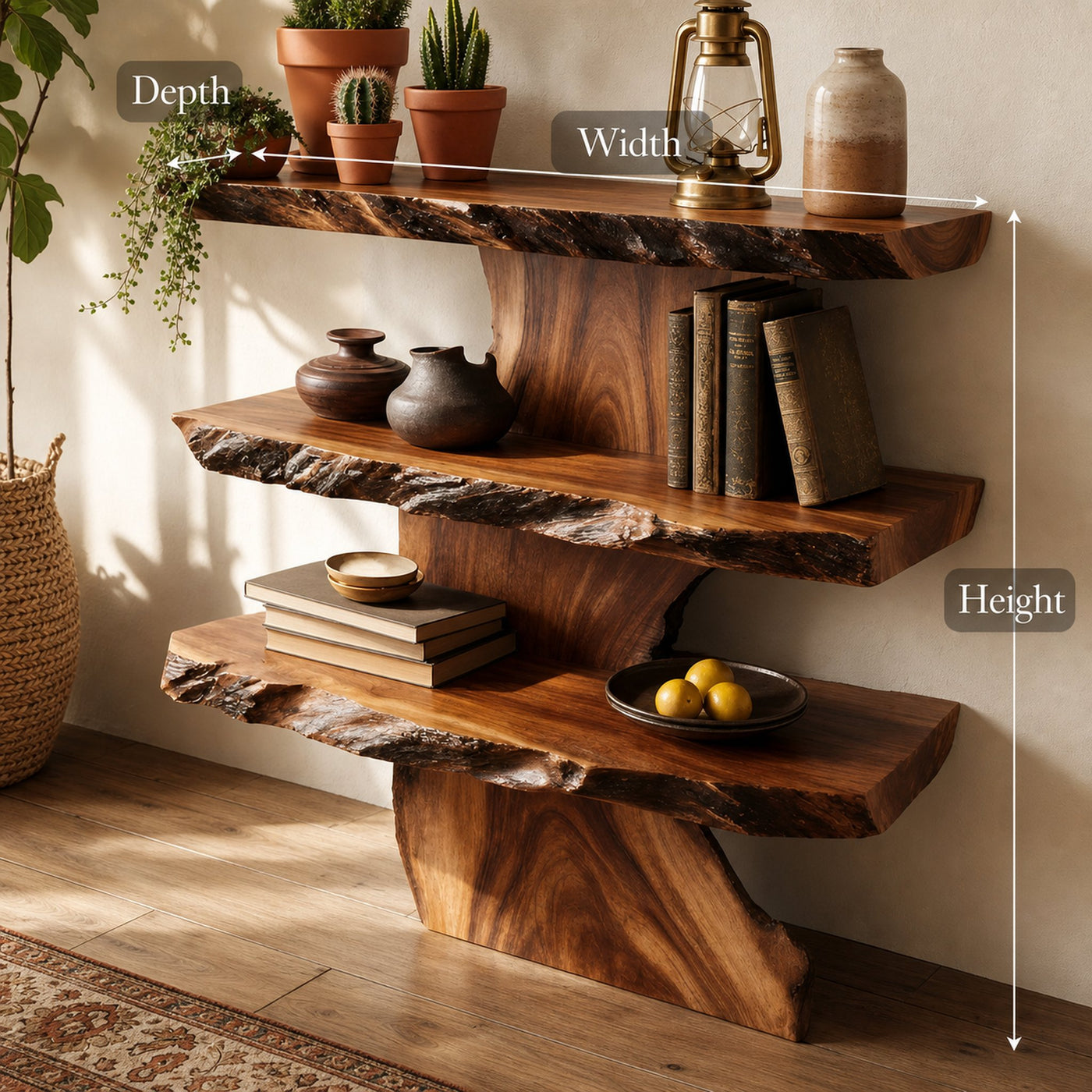 Farmhouse Large Display Shelf For Entryway Storage And Rustic Decor - product view 7
