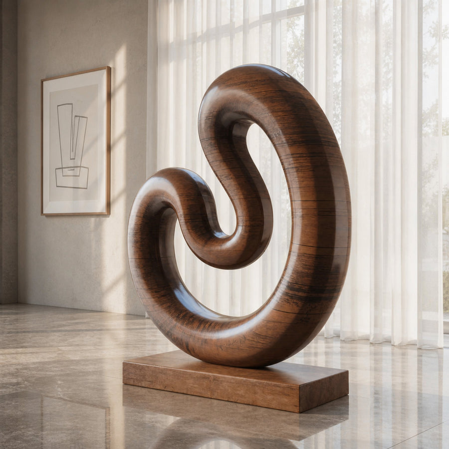Farmhouse Large Twisted Spiral Floor Art For Contemporary Interiors