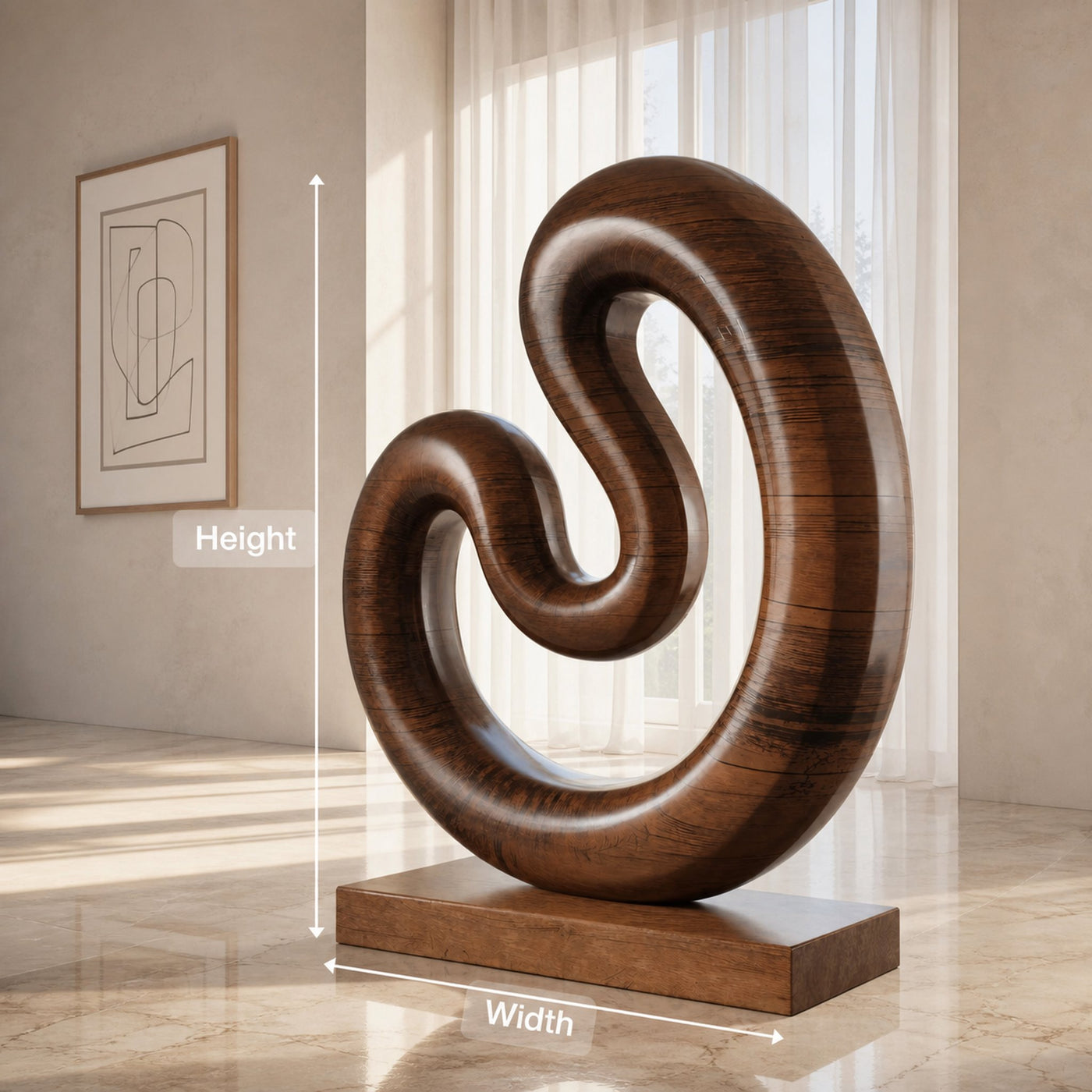 Farmhouse Large Twisted Spiral Floor Art For Contemporary Interiors - product view 8