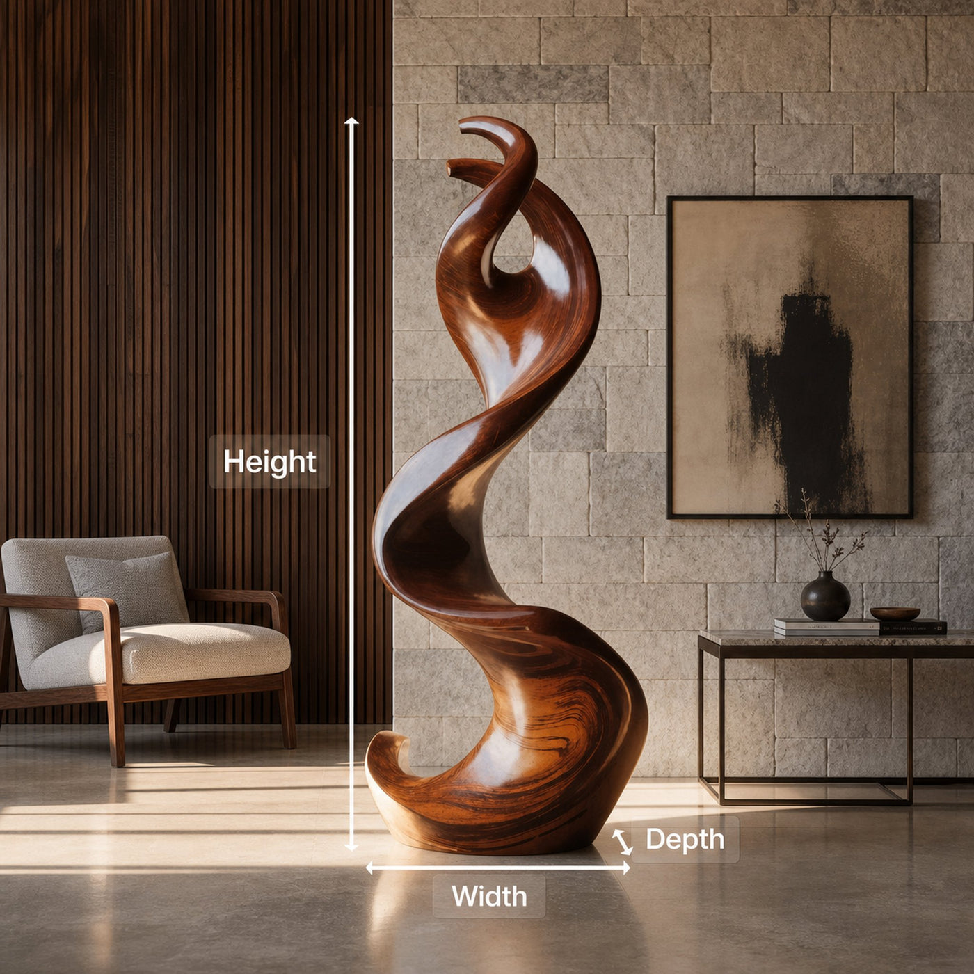 Farmhouse Large Twisted Spiral Floor Art For Living Room - product view 8