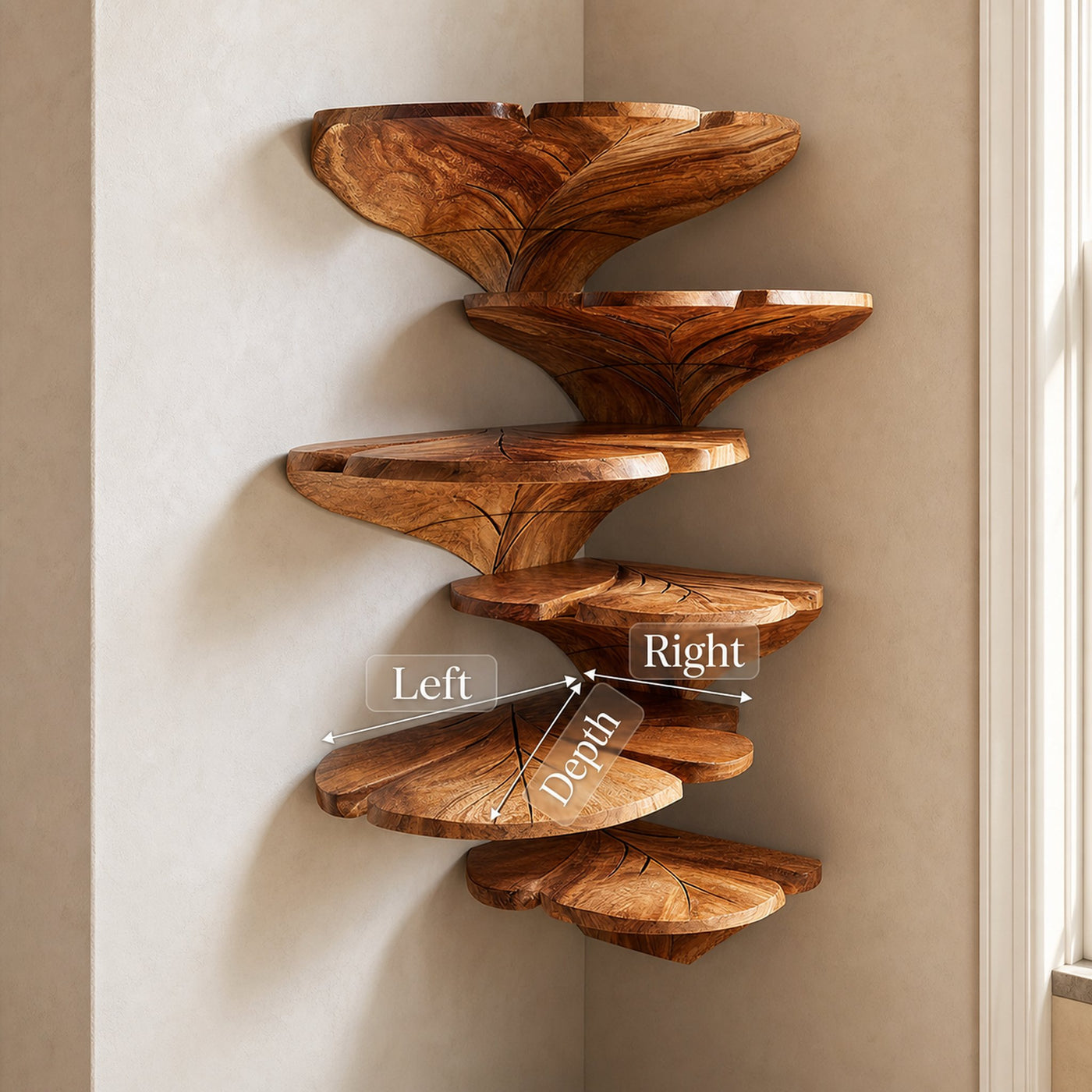 Farmhouse Leaf Shape Corner Shelf Bathroom Wall Decor Display - product view 8