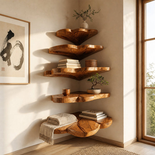 Farmhouse Leaf Wall Shelf Bathroom Wall Storage Organizer