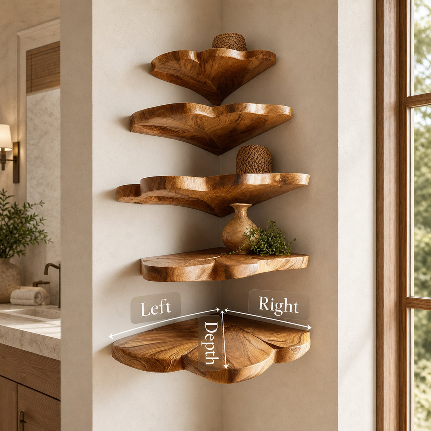 Farmhouse Leaf Wall Shelf Bathroom Wall Storage Organizer - product view 8