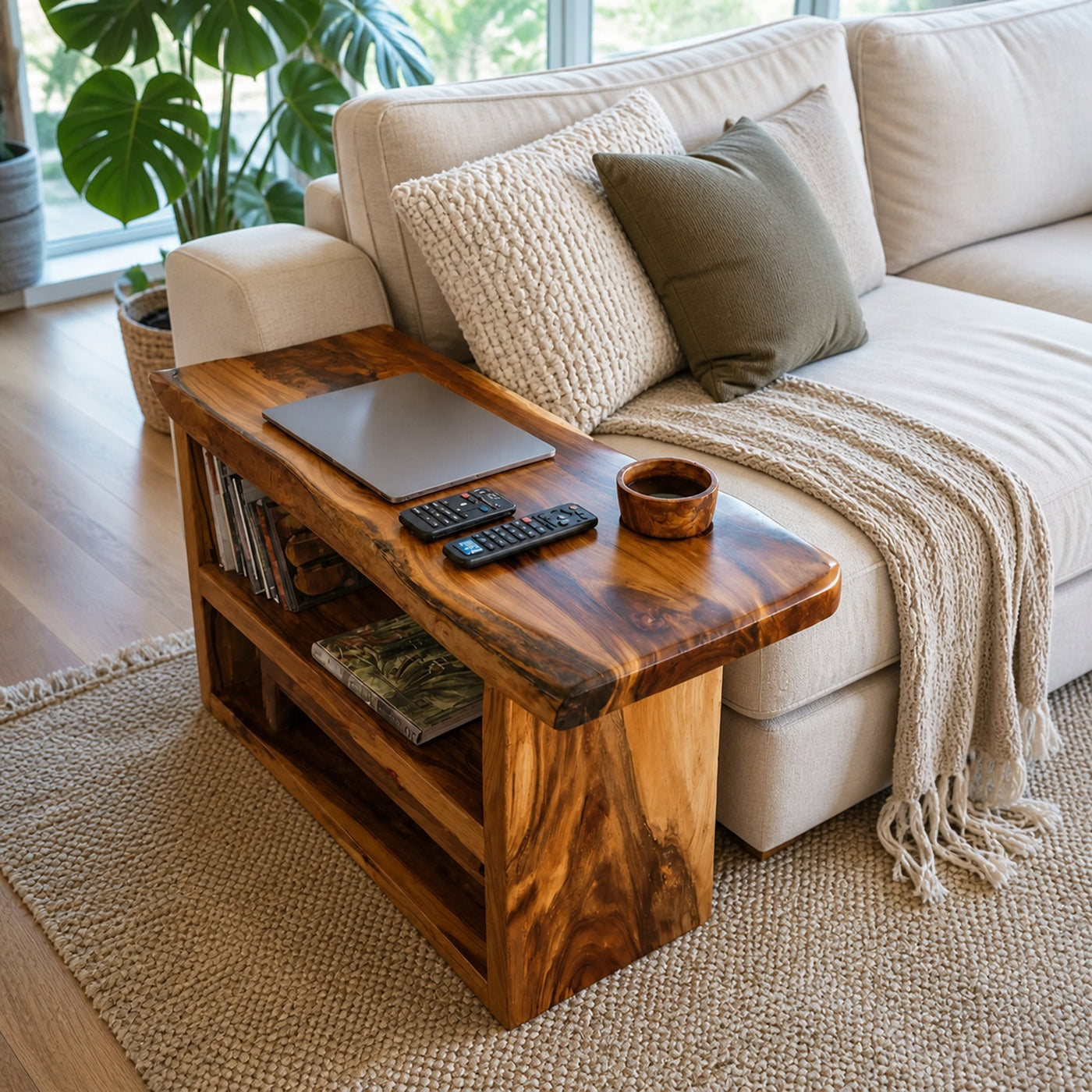 Farmhouse Live Edge Armrest For Sofa Decor Accent - product view 6