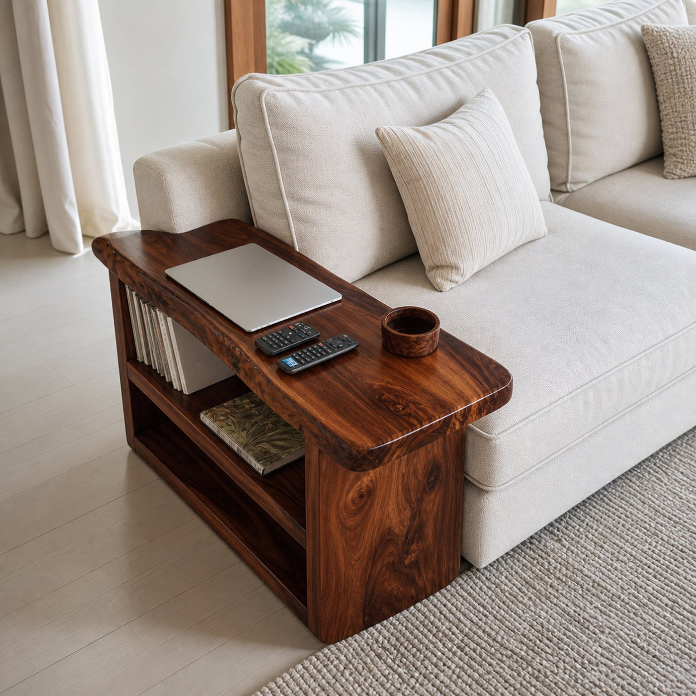 Farmhouse Live Edge Armrest For Sofa Decor Accent - product view 7