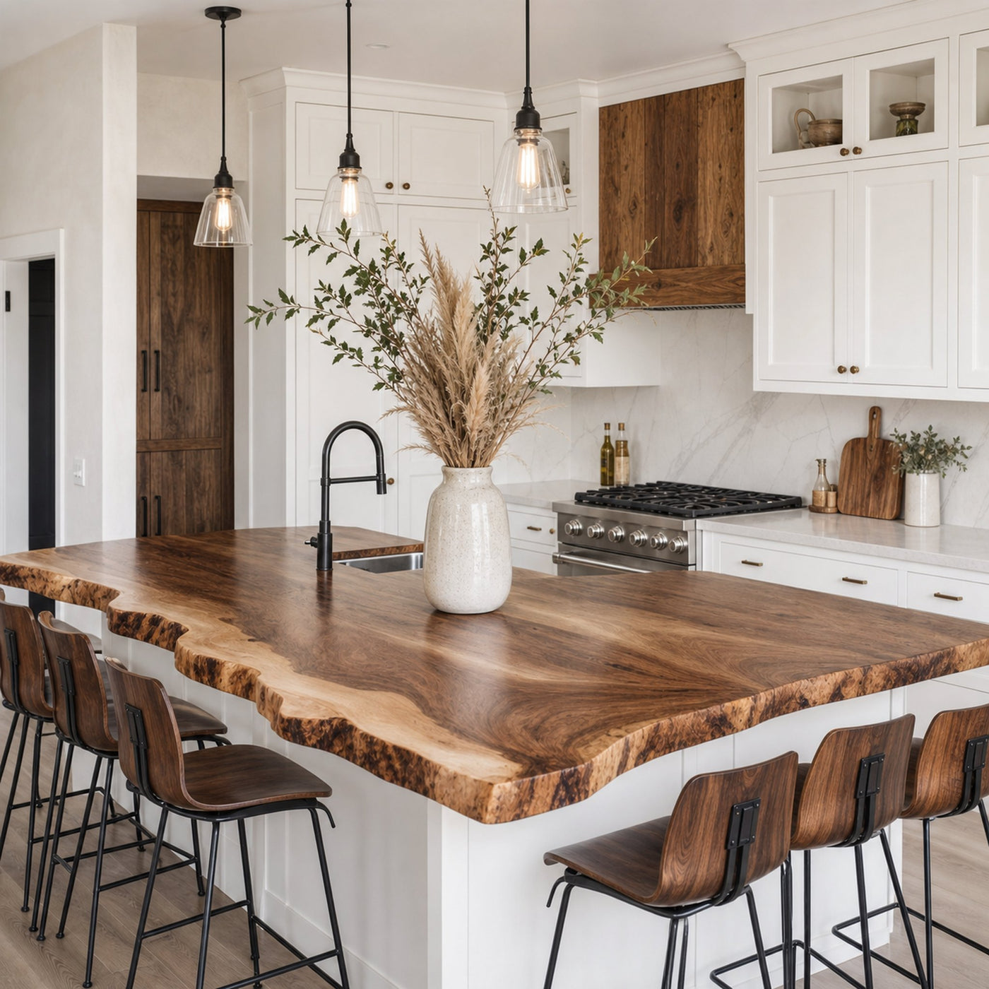 Farmhouse Live Edge Countertop Unique Kitchen Style