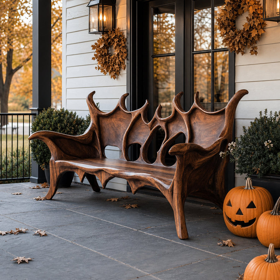 Farmhouse Live Edge Outdoor Bench For Patio And Garden Decor