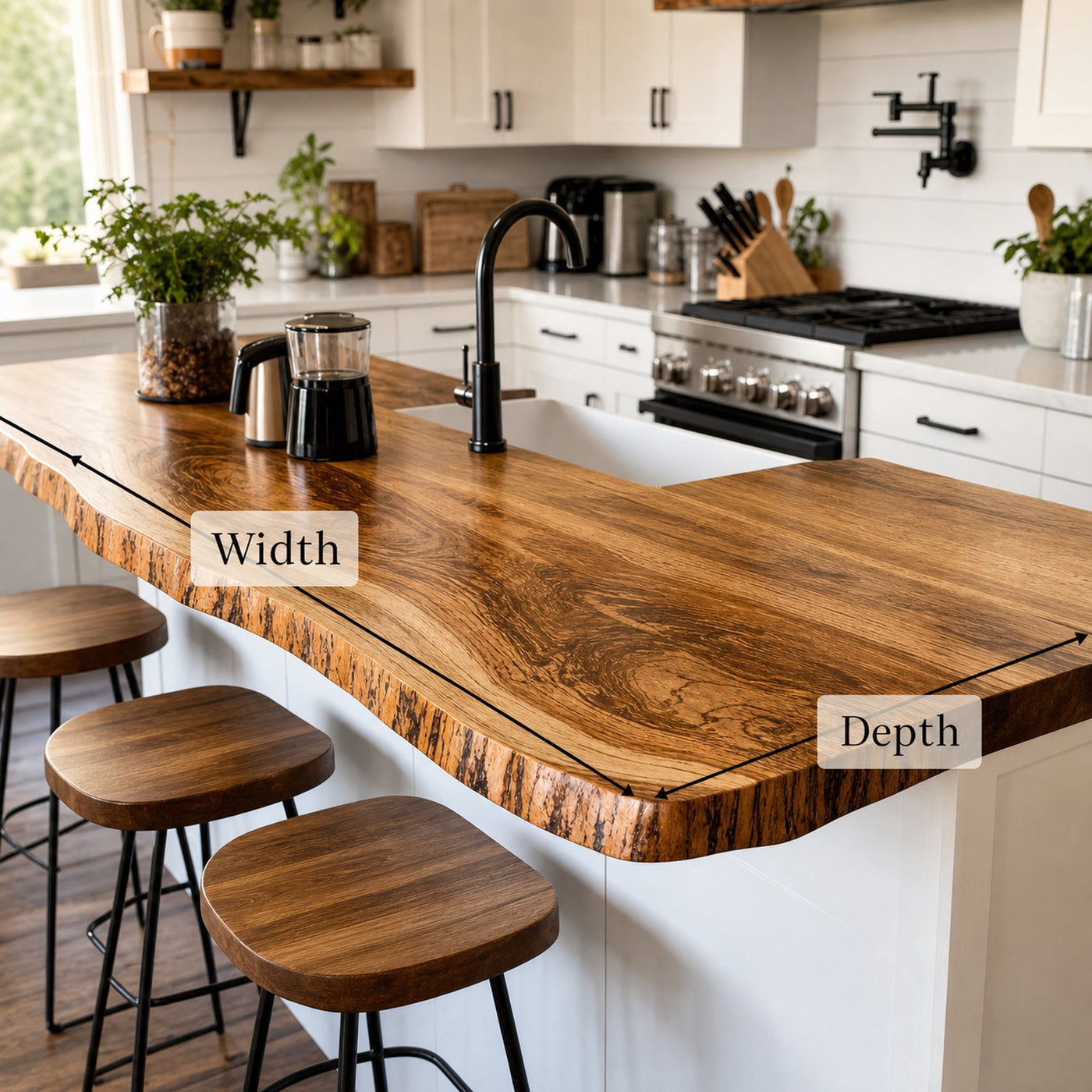 Farmhouse Live Edge Tabletop Best Dining Style - product view 6