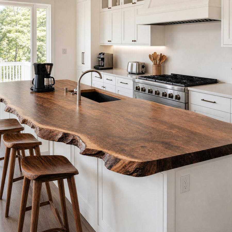 Farmhouse Live Edge Tabletop For Dining Room