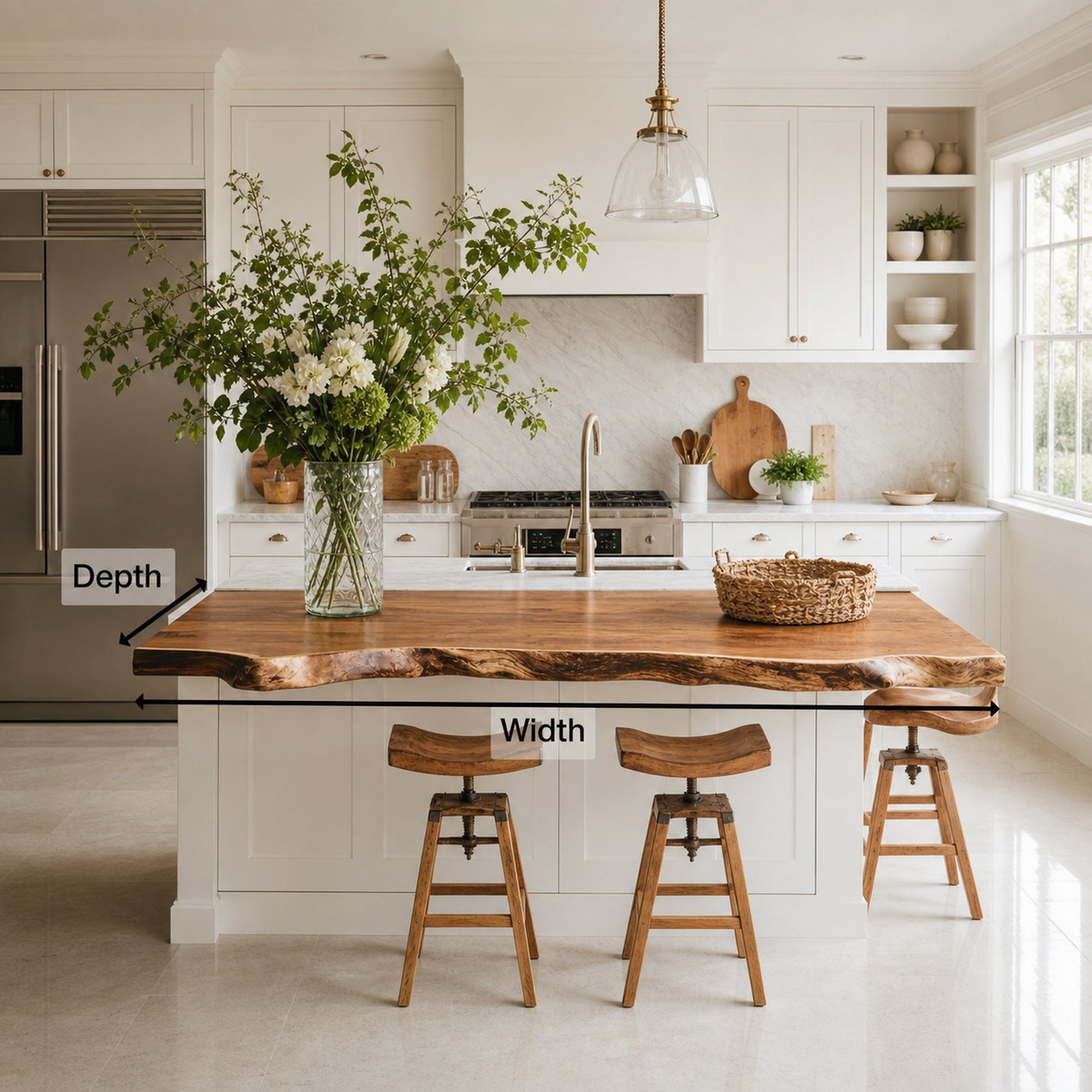 Farmhouse Live Edge Tabletop For Dining Room Decor - product view 7