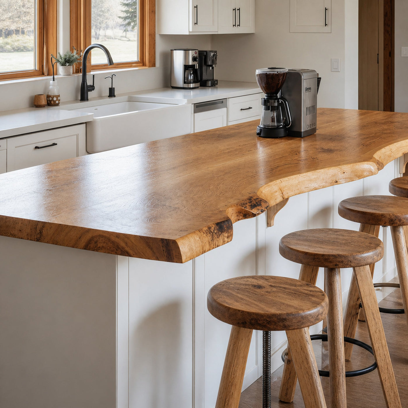 Farmhouse Live Edge Tabletop Rustic Dining Space