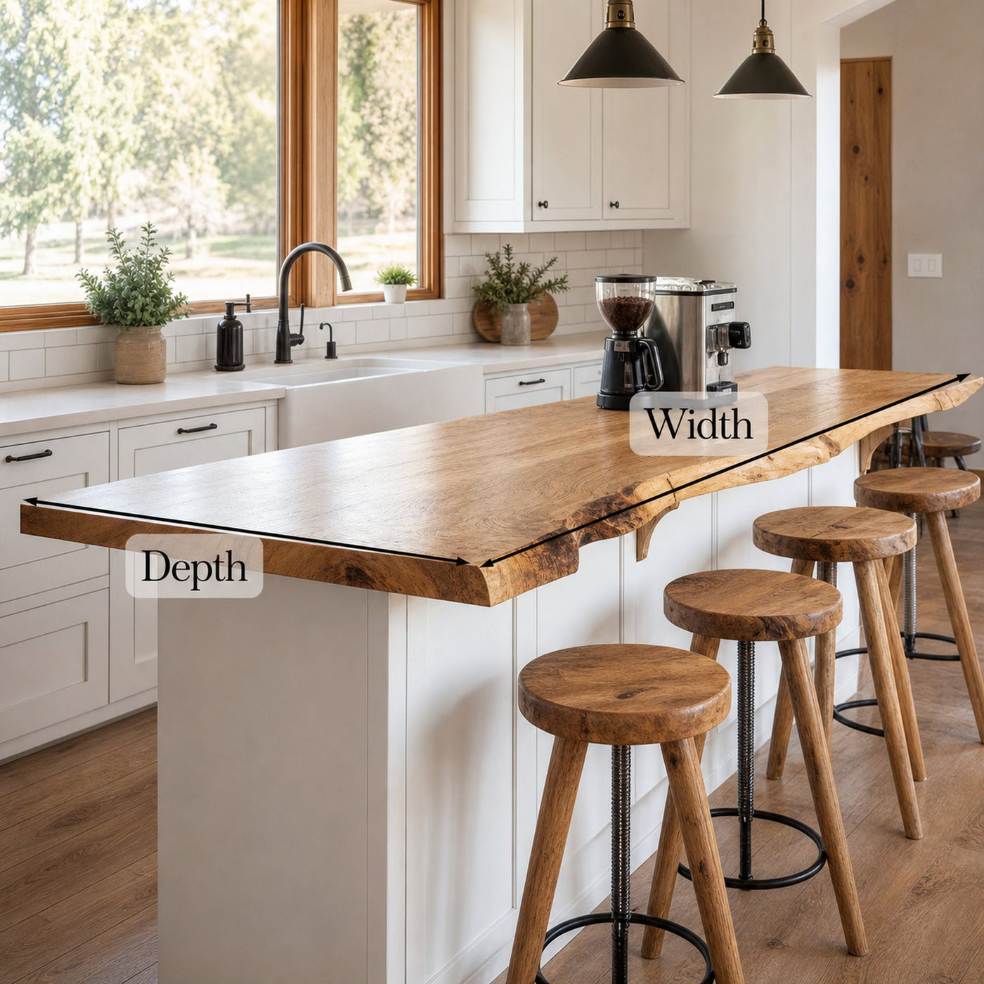 Farmhouse Live Edge Tabletop Rustic Dining Space - product view 6