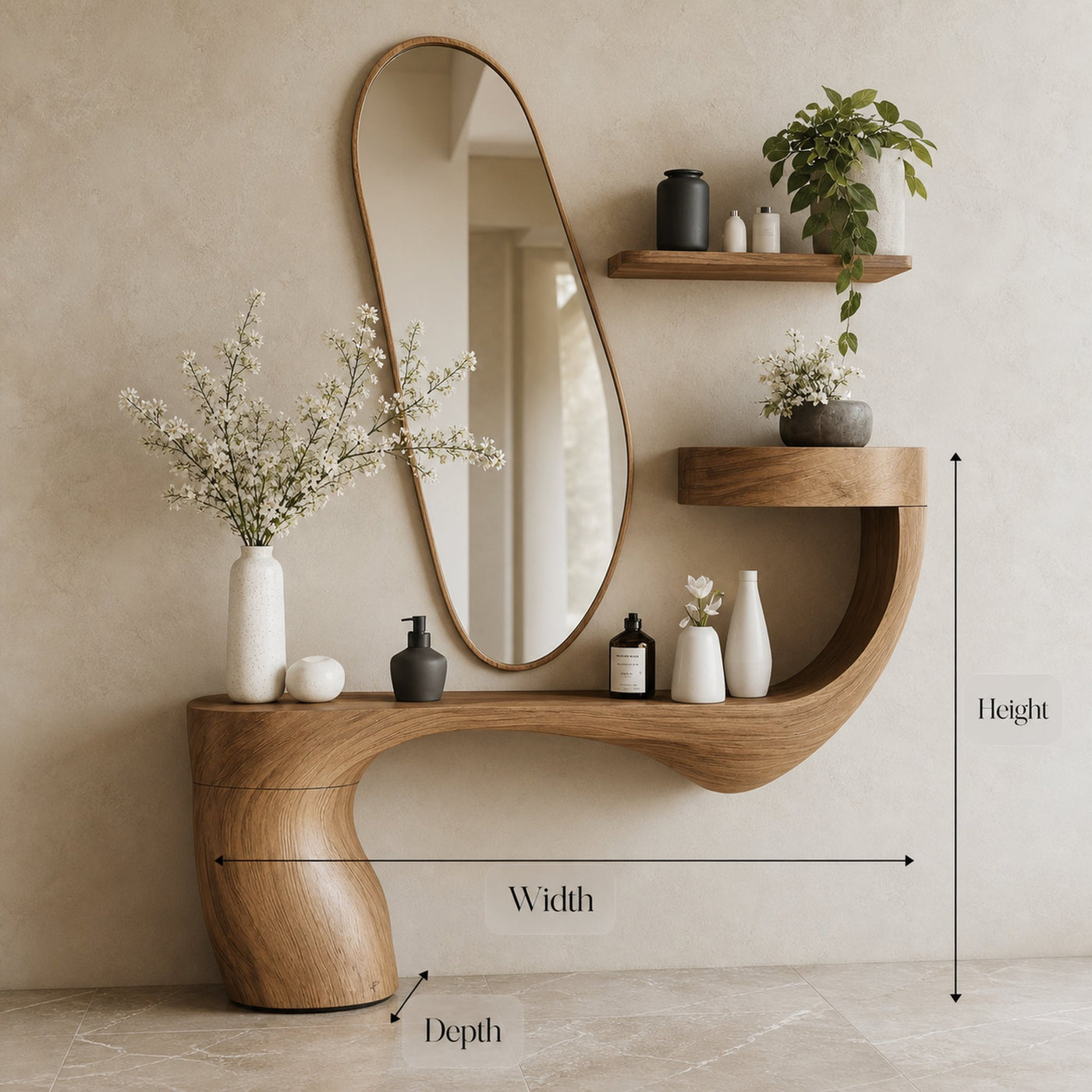Farmhouse Live Edge Vanity for Modern Bathroom Decor - product view 6