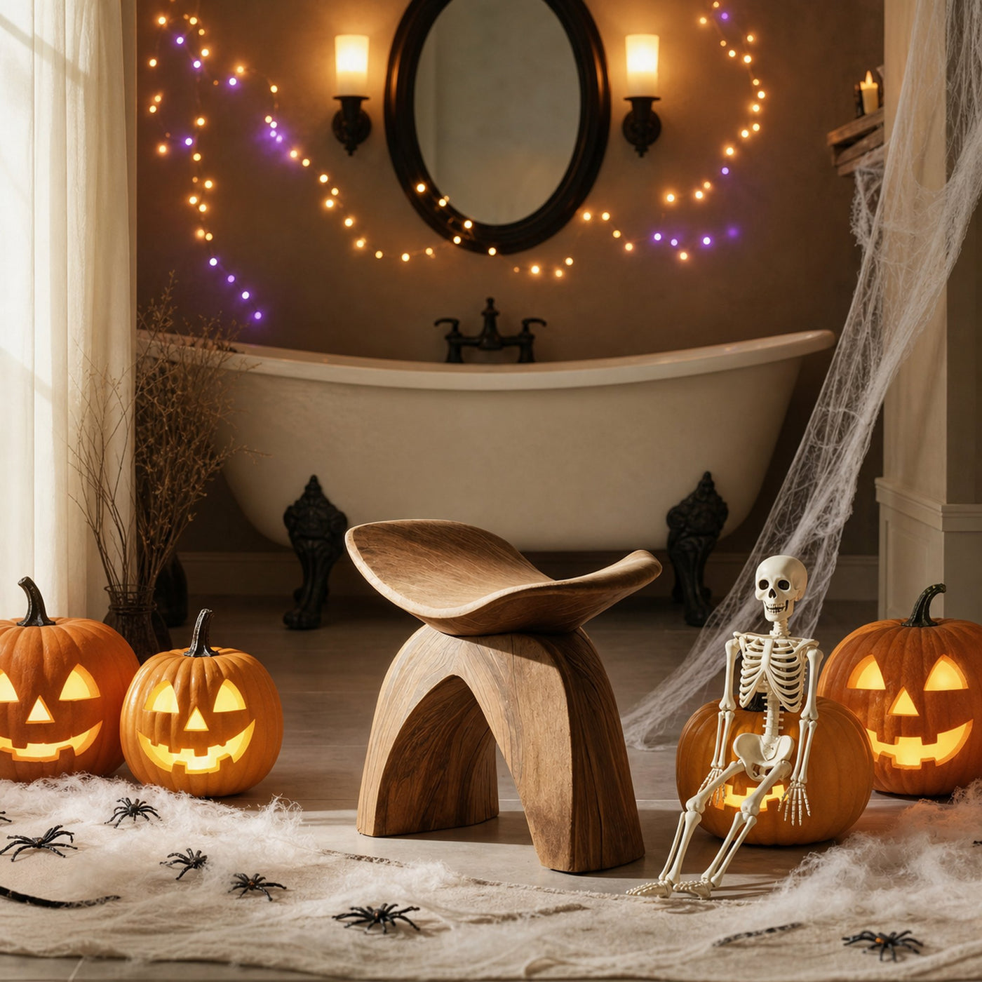 Farmhouse Solid Wood Accent Chair For Living Room Halloween Design
