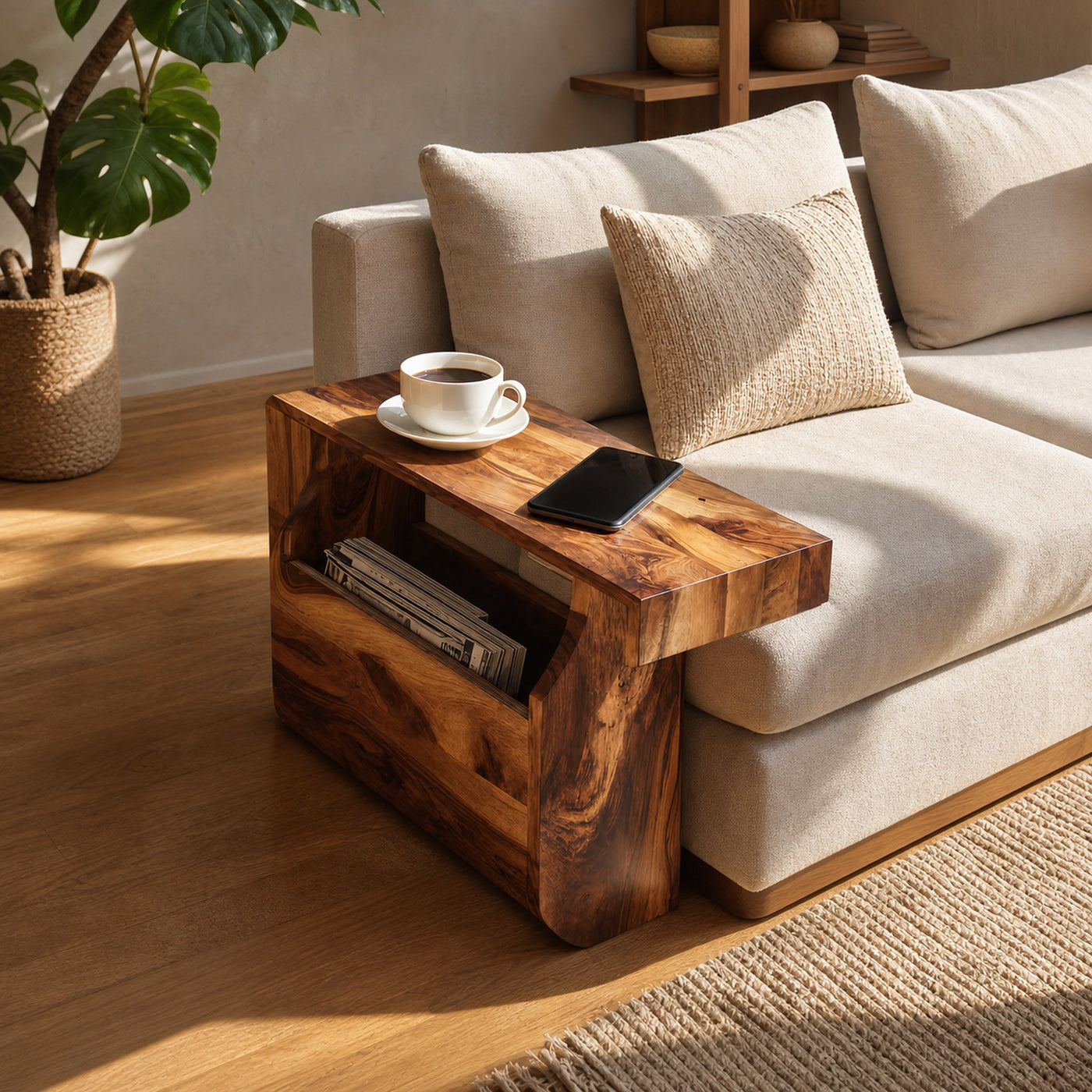 Farmhouse Solid Wood Armrest For Living Room Design