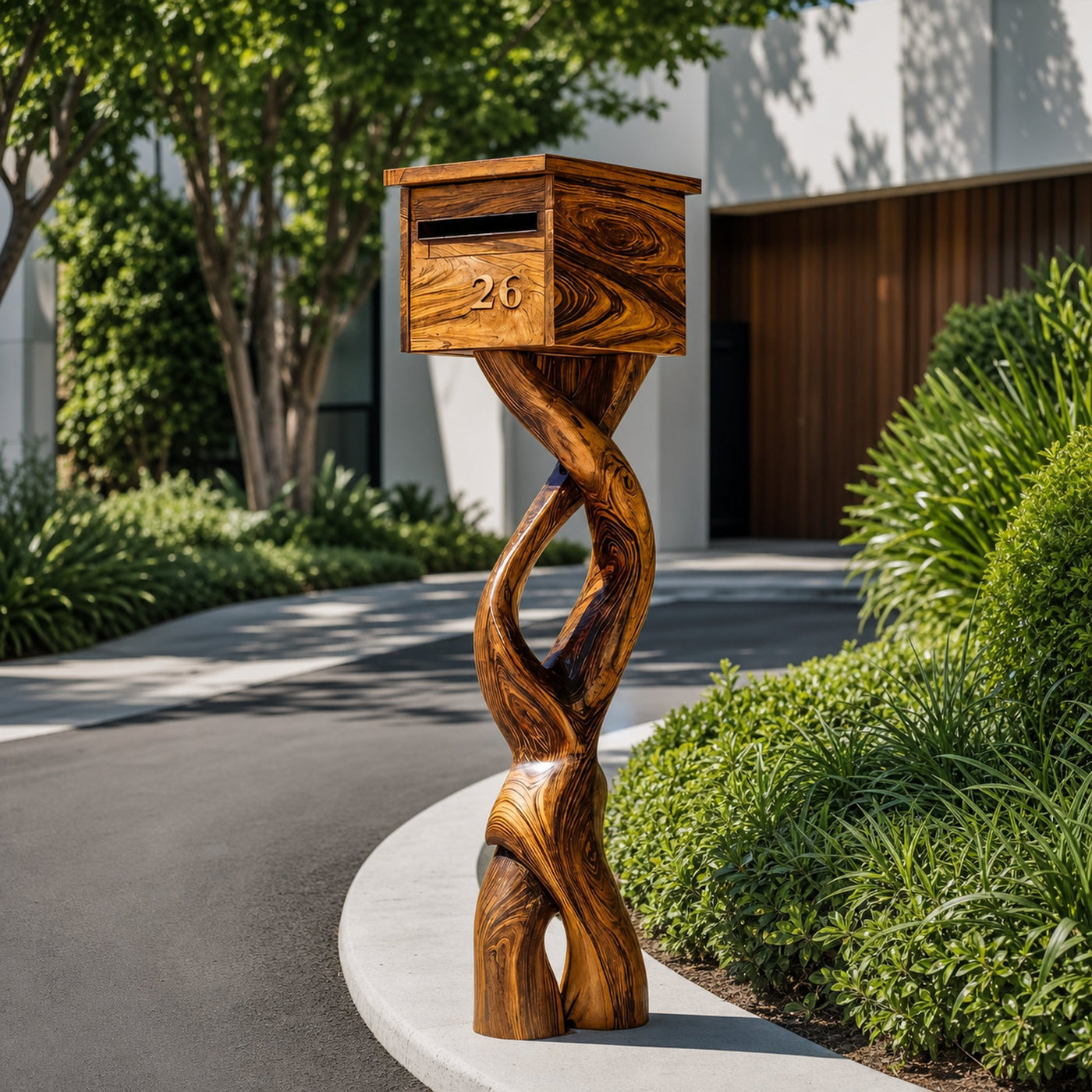 Farmhouse Solid Wood Sculpture Mailbox For Garden Furniture Decor - product view 6