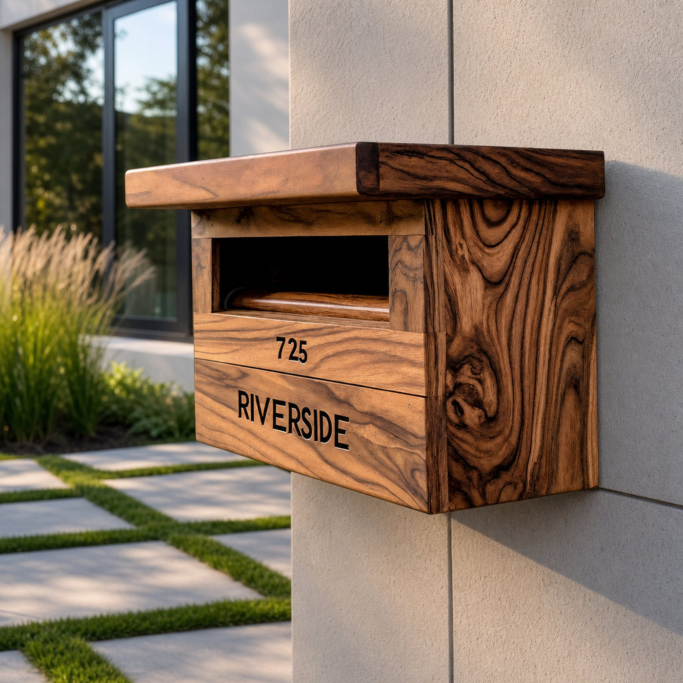 Farmhouse Solid Wood Sculpture Mailbox For Garden Outdoor Accent - product view 6