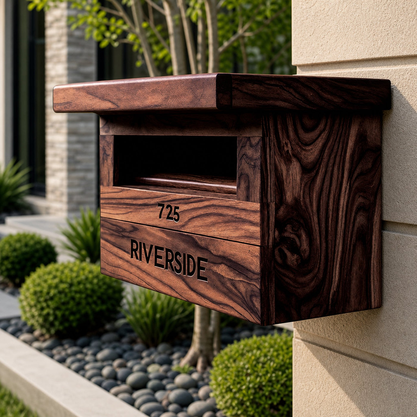 Farmhouse Solid Wood Sculpture Mailbox For Garden Outdoor Accent - product view 7