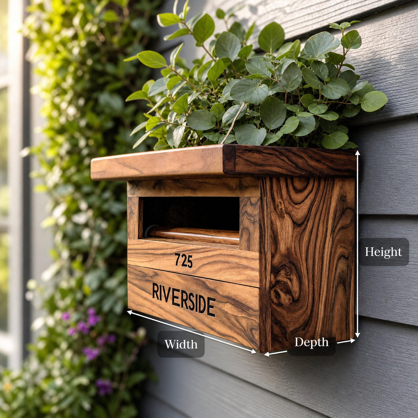 Farmhouse Solid Wood Sculpture Mailbox For Garden Outdoor Accent - product view 8