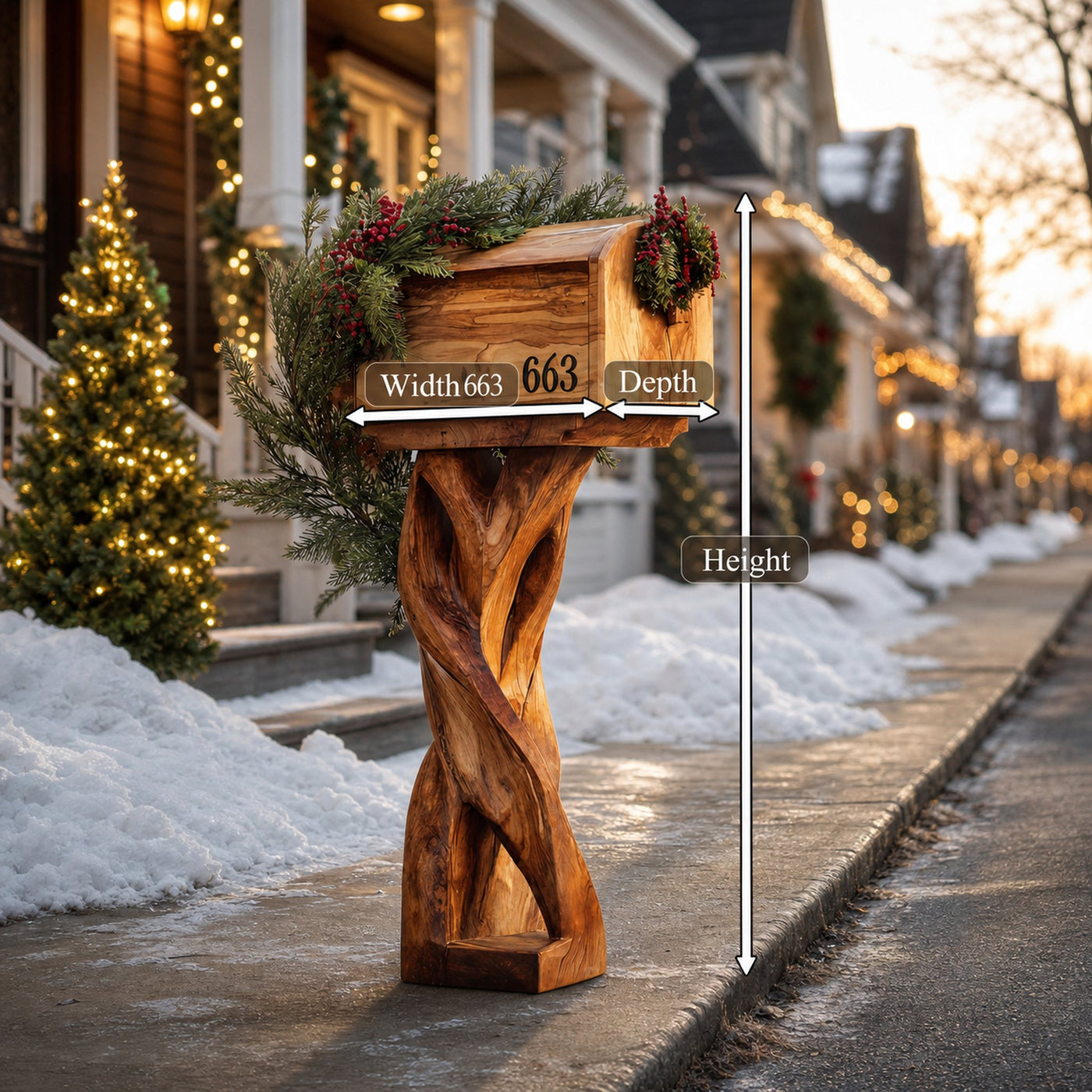 Farmhouse Solid Wood Sculpture Mailbox For Outdoor Patio Furniture - product view 8