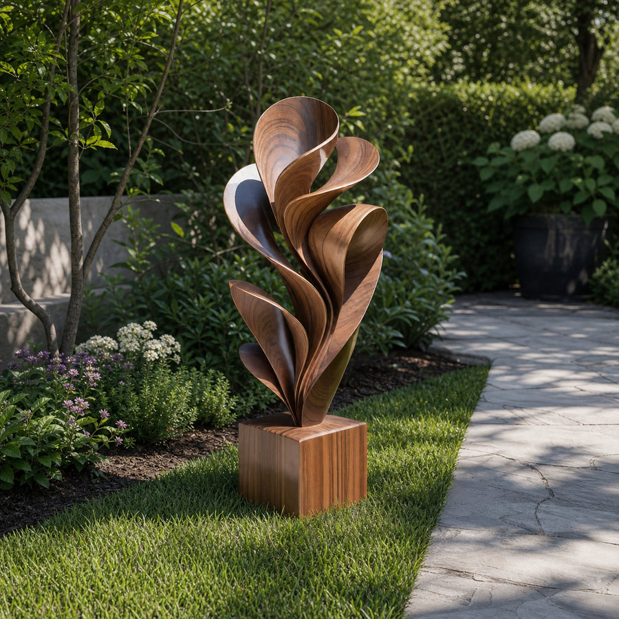 Farmhouse Solid Wood Sculpture Outdoor Garden Decoration