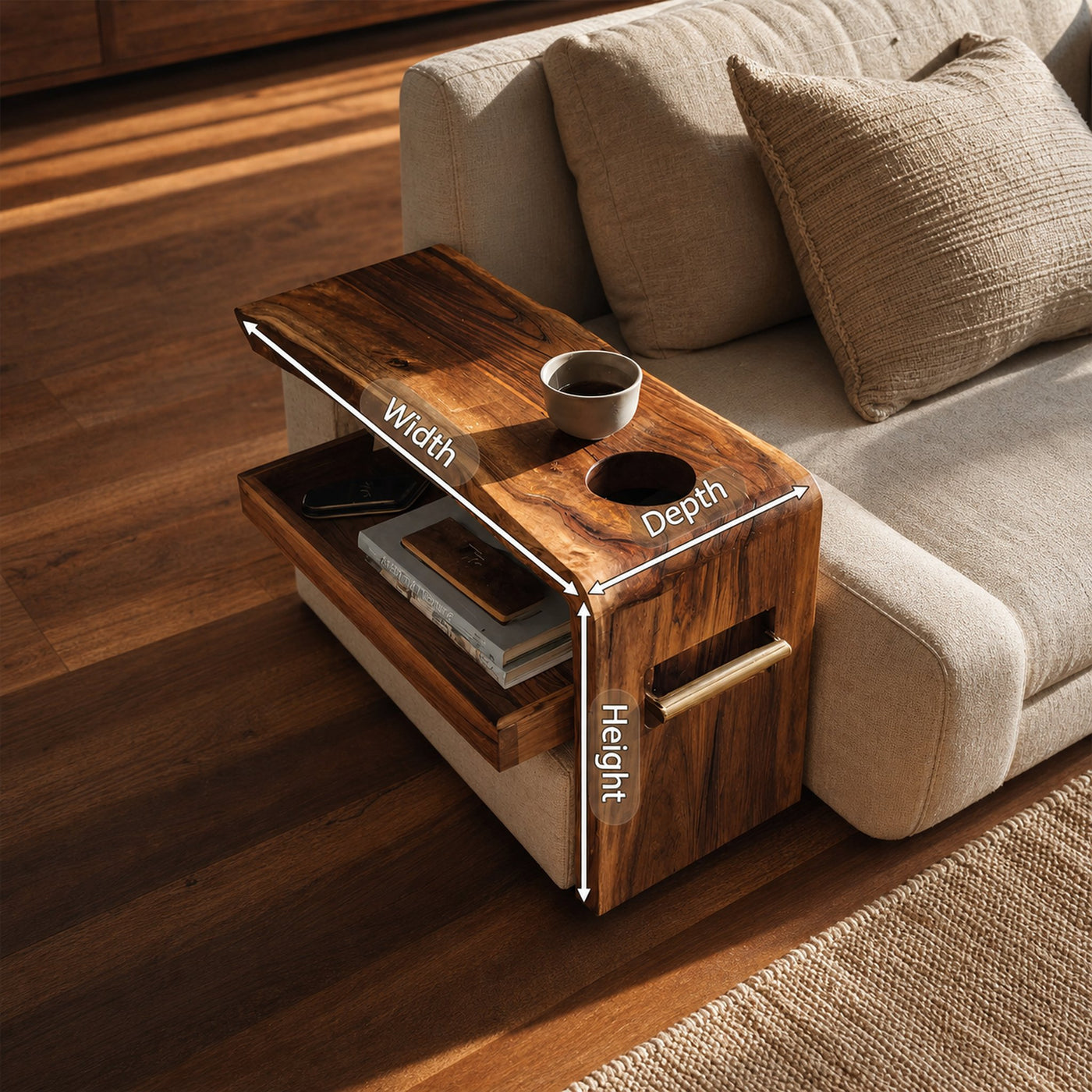 Farmhouse Solid Wood Side Table For Furniture Accent - product view 8